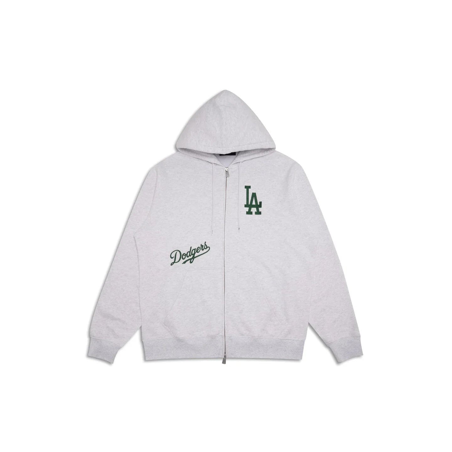 New Era 2Way Zip Hoodie MLB Comfort Club Los Angeles Dodgers Grey