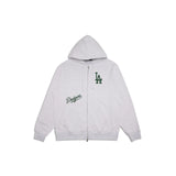New Era 2Way Zip Hoodie MLB Comfort Club Los Angeles Dodgers Grey