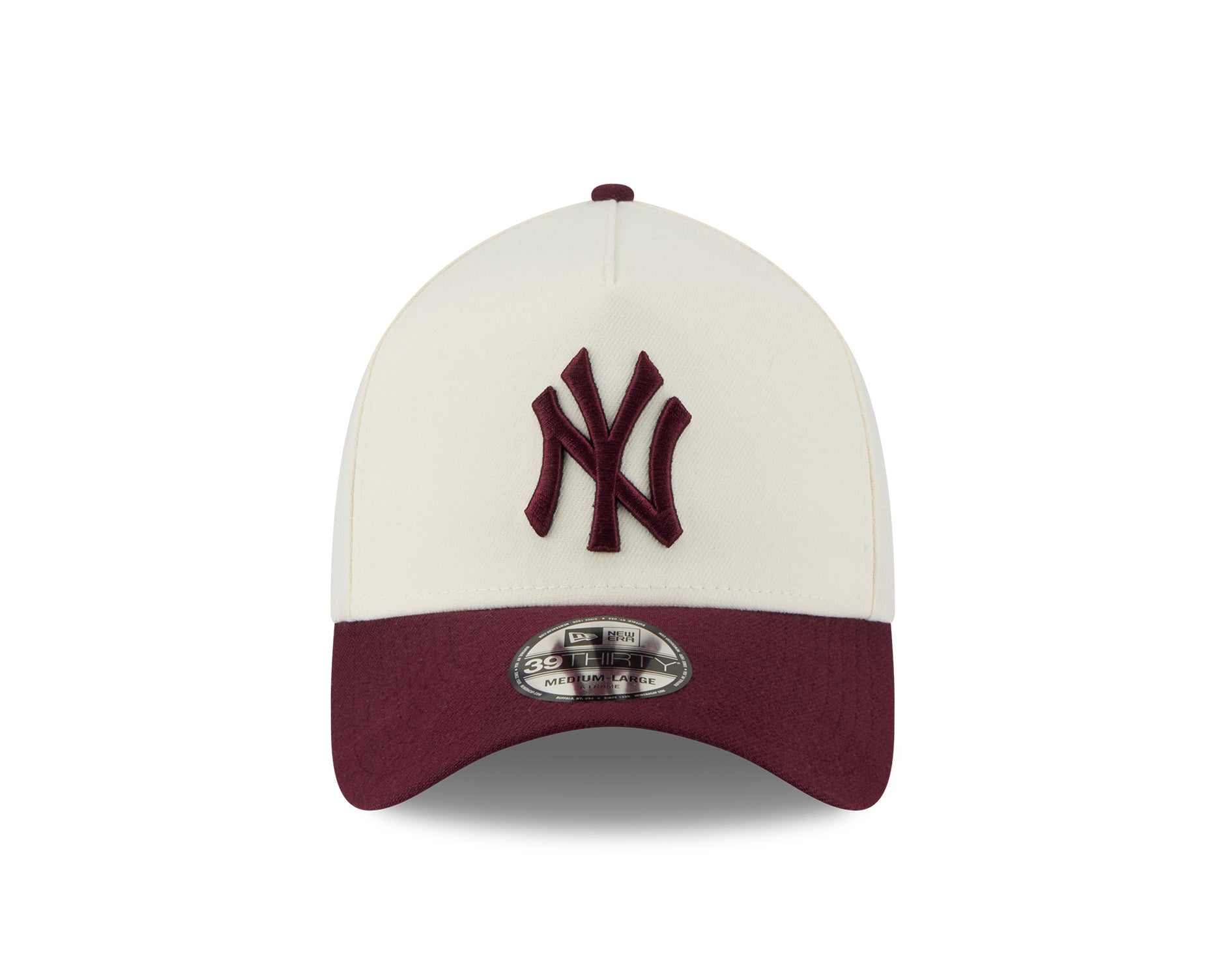 New Era 39Thirty A-Frame MLB 2Tone New York Yankees Chrome White/Frosted Burgundy
