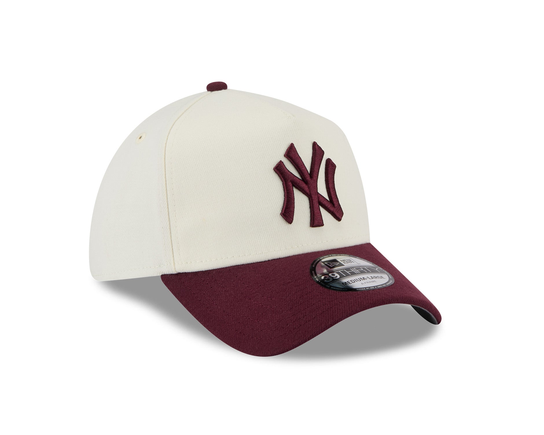 New Era 39Thirty A-Frame MLB 2Tone New York Yankees Chrome White/Frosted Burgundy