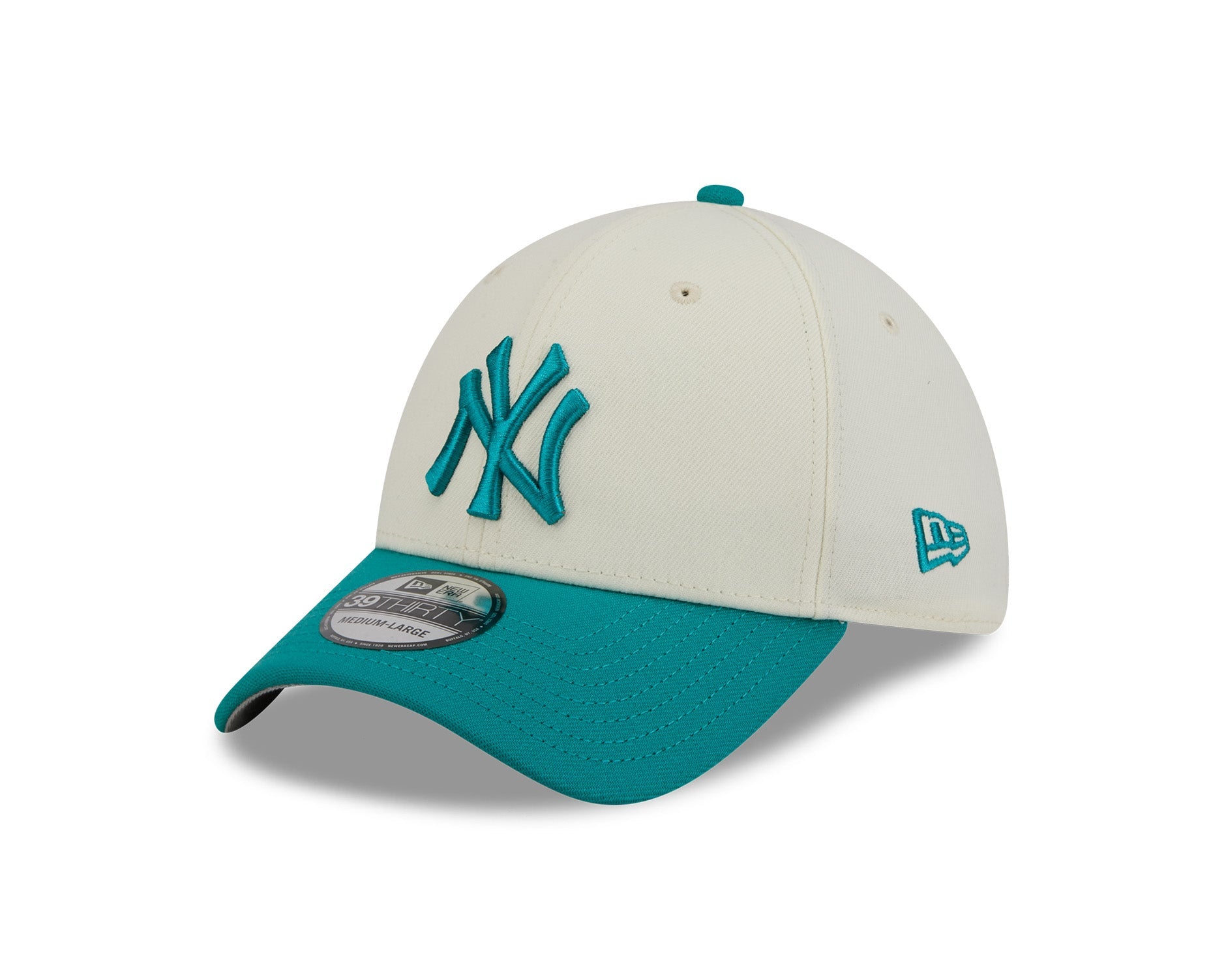 New Era 39Thirty MLB Chrome Teal New York Yankees