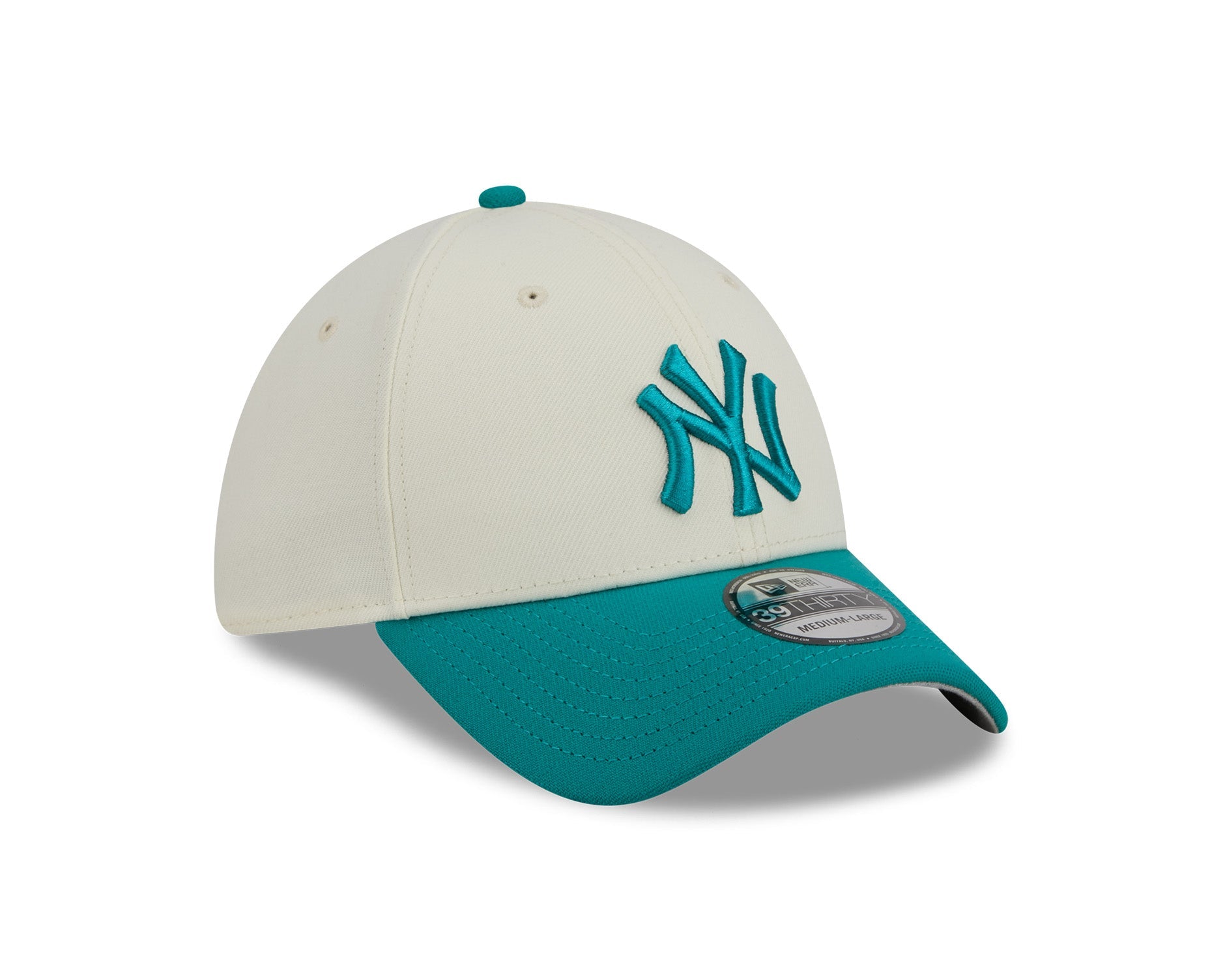 New Era 39Thirty MLB Chrome Teal New York Yankees