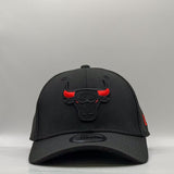 New Era 39Thirty NBA Chicago Bulls Blackout Scarlet