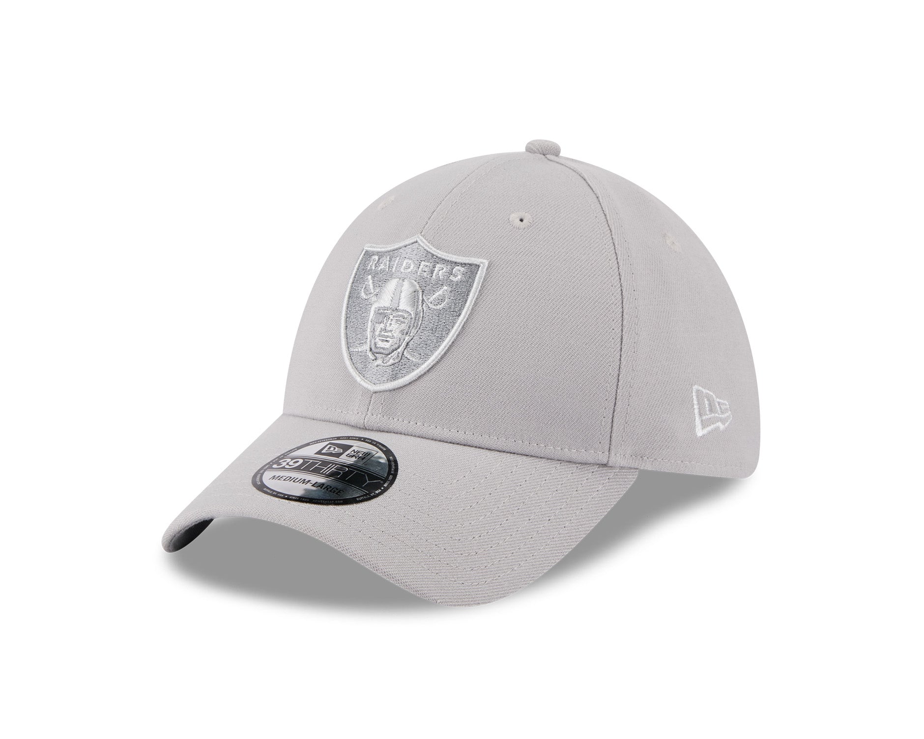 New Era 39Thirty NFL Grey Metallic Las Vegas Raiders