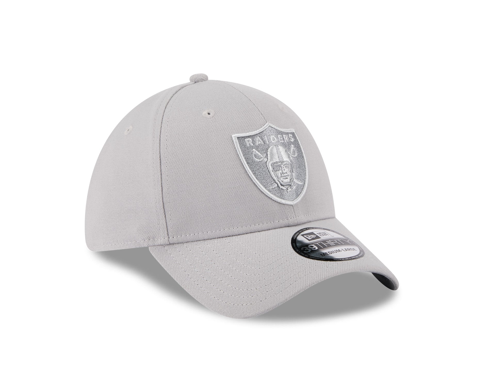New Era 39Thirty NFL Grey Metallic Las Vegas Raiders