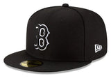 New Era 59Fifty MLB Boston Red Sox Black White Outline