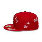 New Era 59Fifty MLB Scribble Anaheim Angels Scarlet