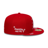 New Era 59Fifty MLB Scribble Anaheim Angels Scarlet