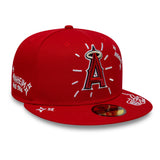 New Era 59Fifty MLB Scribble Anaheim Angels Scarlet