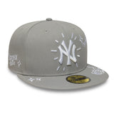 New Era 59Fifty MLB Scribble New York Yankees Grey