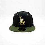 New Era 59Fifty MLB Stencil Logo Los Angeles Dodgers Black/Camo UV