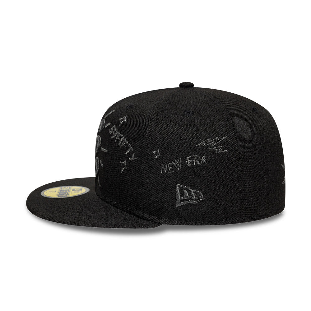 New Era 59Fifty Scribble New Era Branded Black