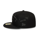 New Era 59Fifty Scribble New Era Branded Black