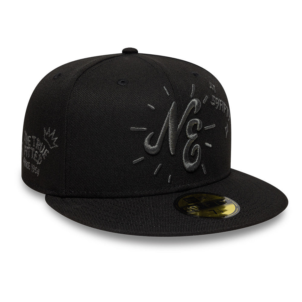 New Era 59Fifty Scribble New Era Branded Black