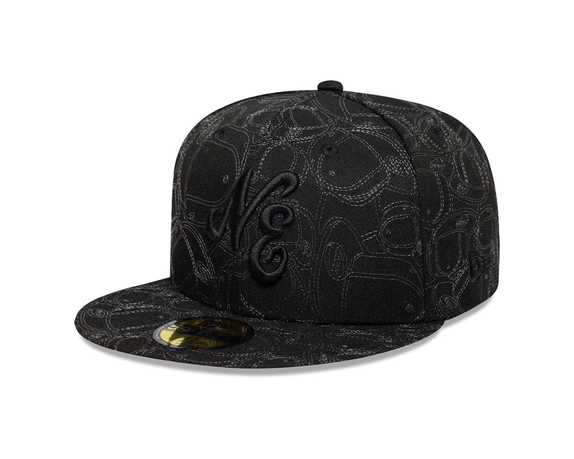 New Era 59Fifty Sticker AOP New Era Branded Black