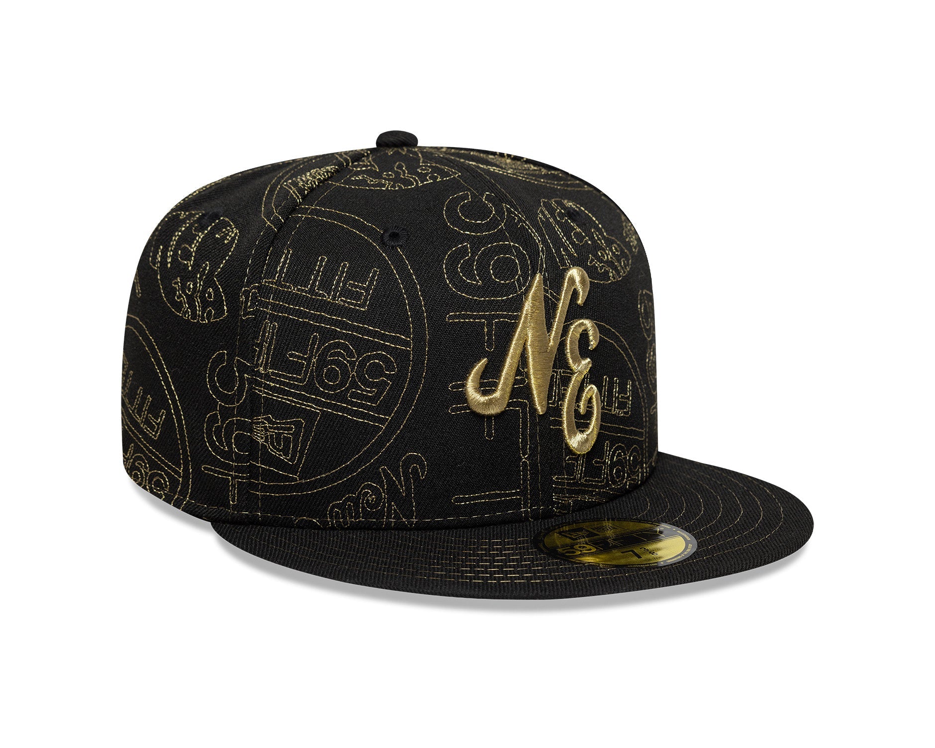New Era 59Fifty Sticker AOP New Era Branded Black/Gold