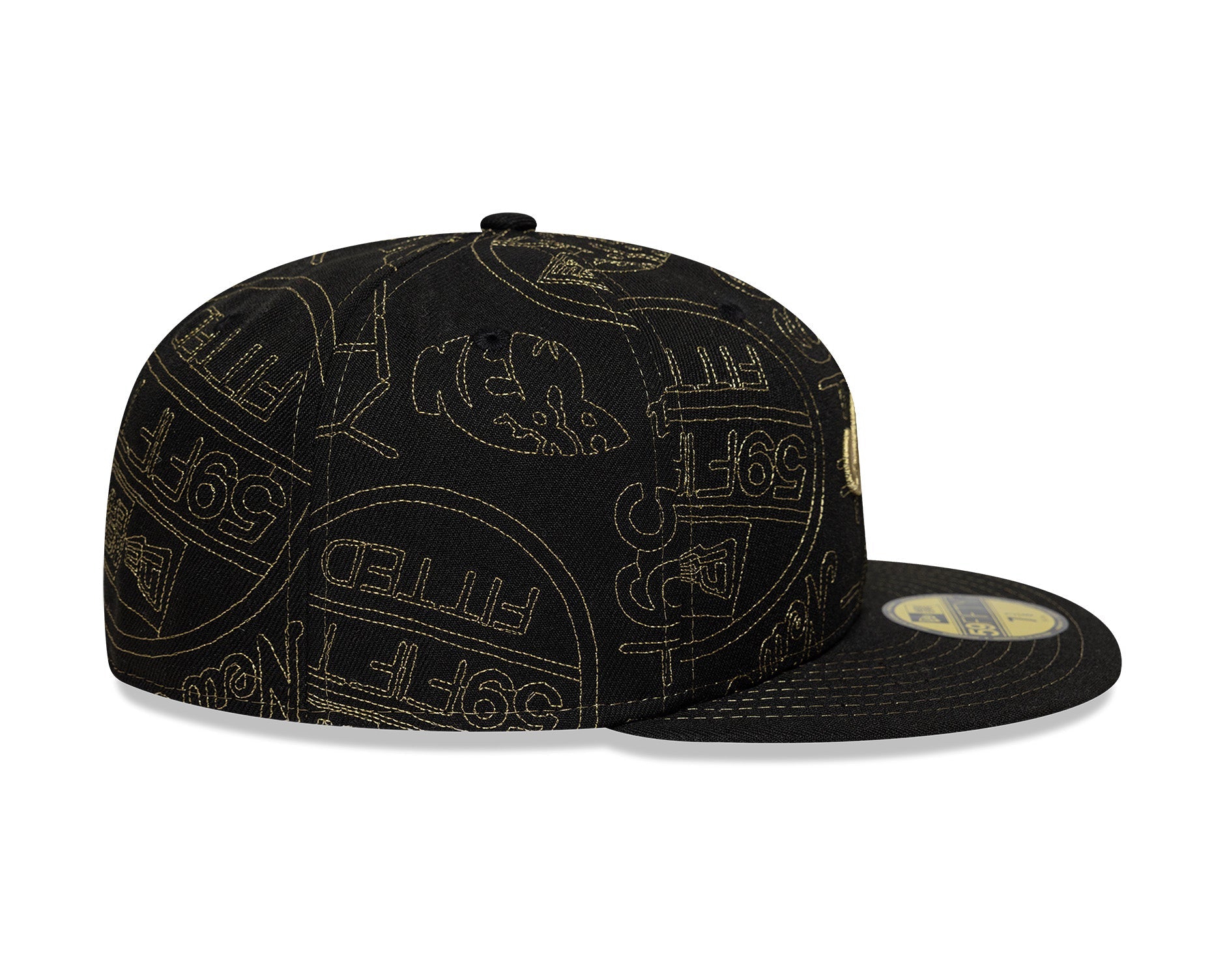 New Era 59Fifty Sticker AOP New Era Branded Black/Gold