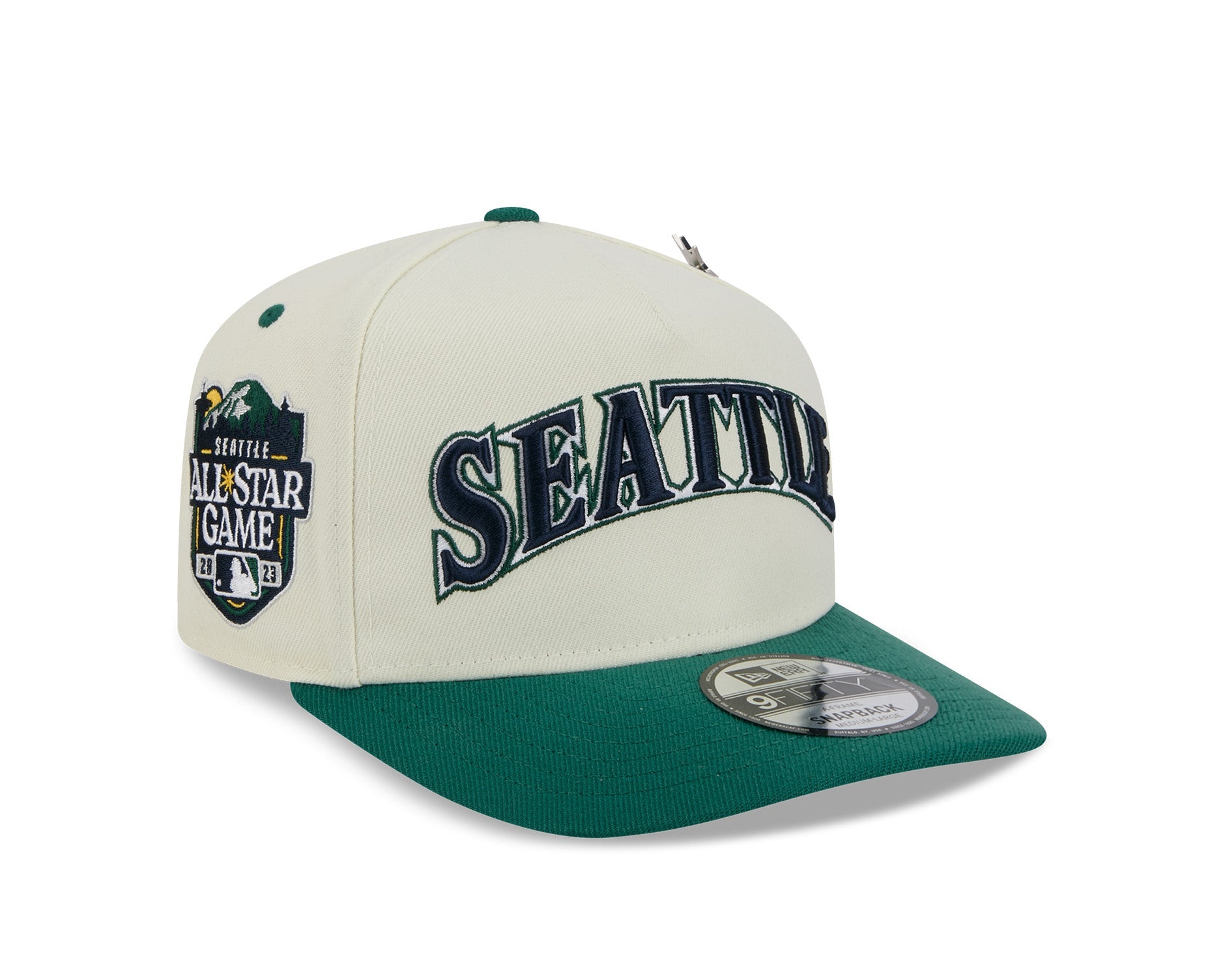 New Era 9Fifty A-Frame MLB Wordmark Seattle Mariners Chrome White/OTC