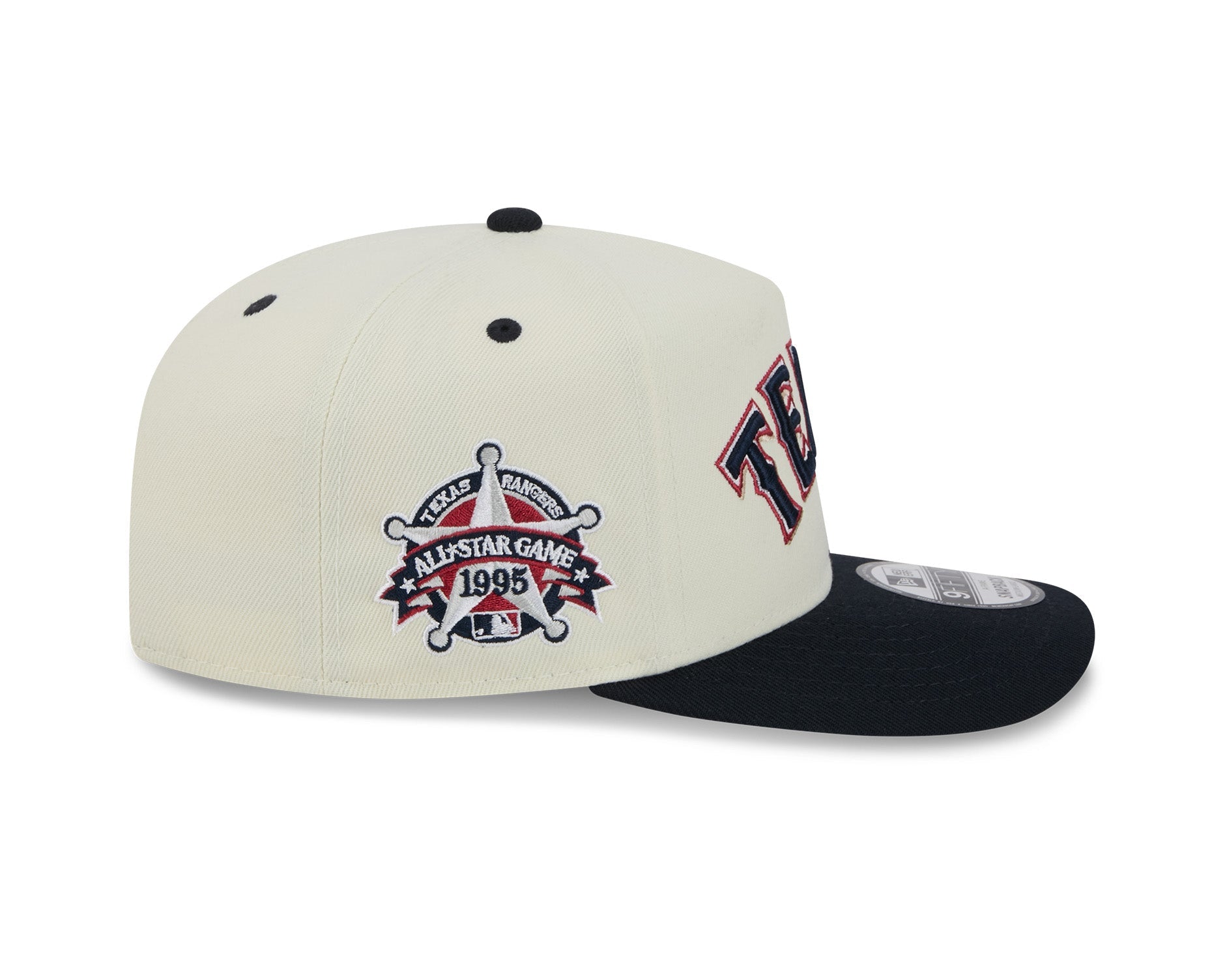 New Era 9Fifty A-Frame MLB Wordmark Texas Rangers Chrome White/OTC