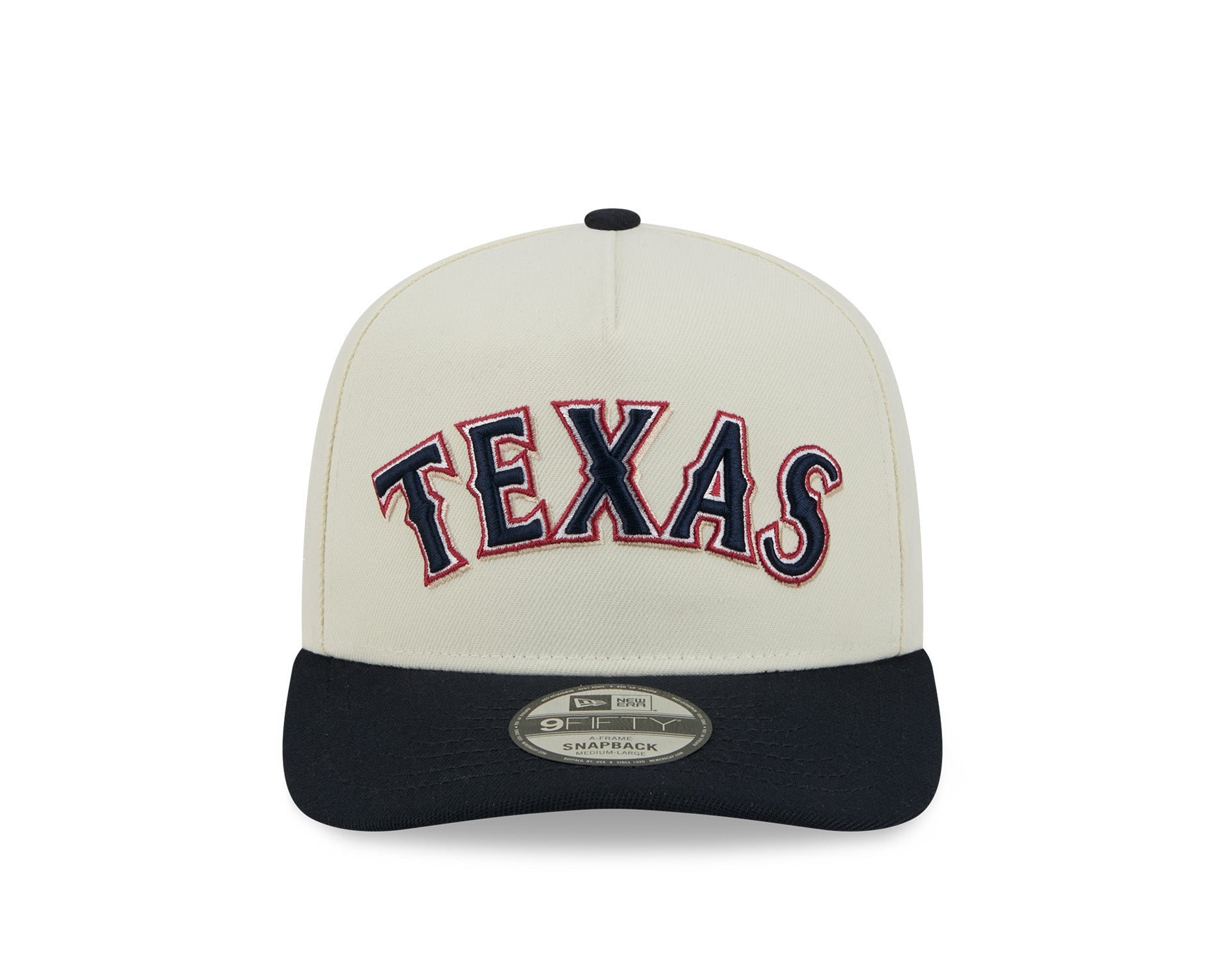 New Era 9Fifty A-Frame MLB Wordmark Texas Rangers Chrome White/OTC
