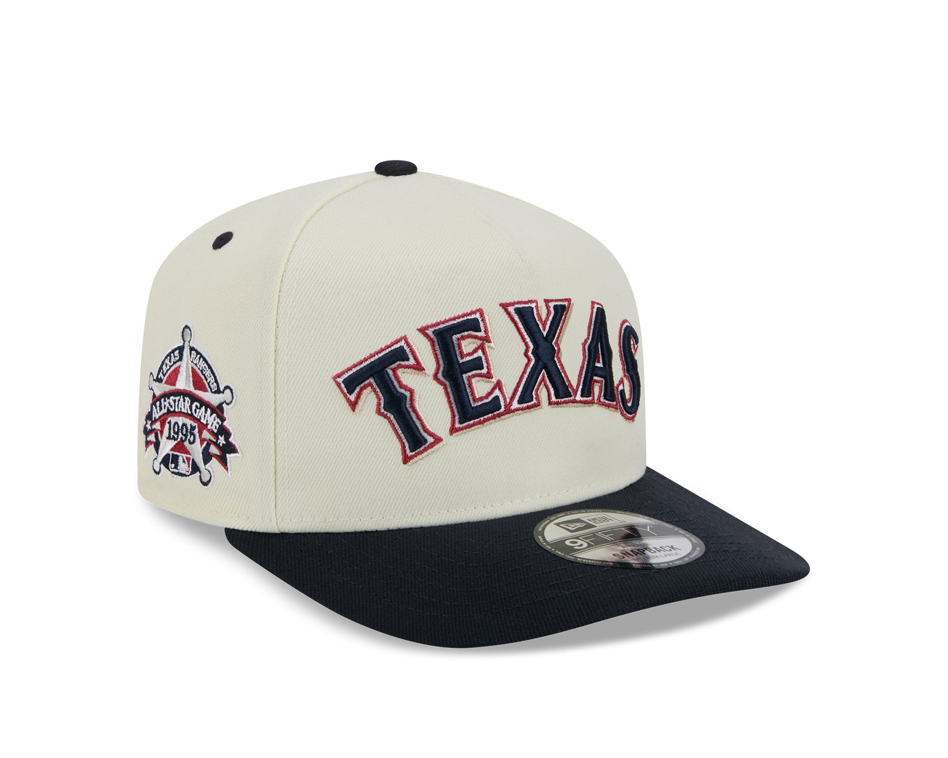New Era 9Fifty A-Frame MLB Wordmark Texas Rangers Chrome White/OTC