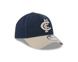 New Era 9Forty A-Frame AFL 2Tone Washed Pebble Carlton Blues Navy/Stone