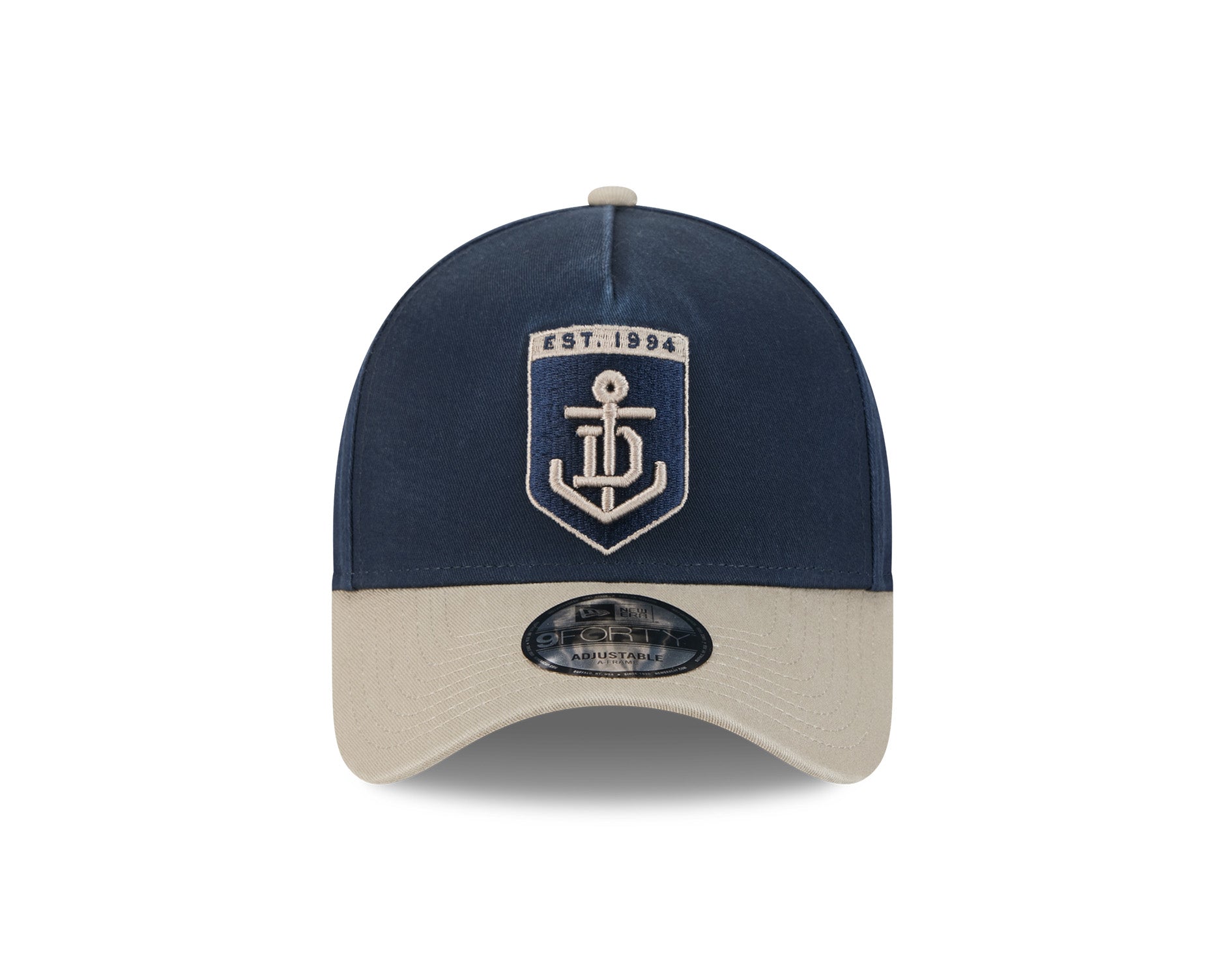 New Era 9Forty A-Frame AFL 2Tone Washed Pebble Fremantle Dockers Navy/Stone