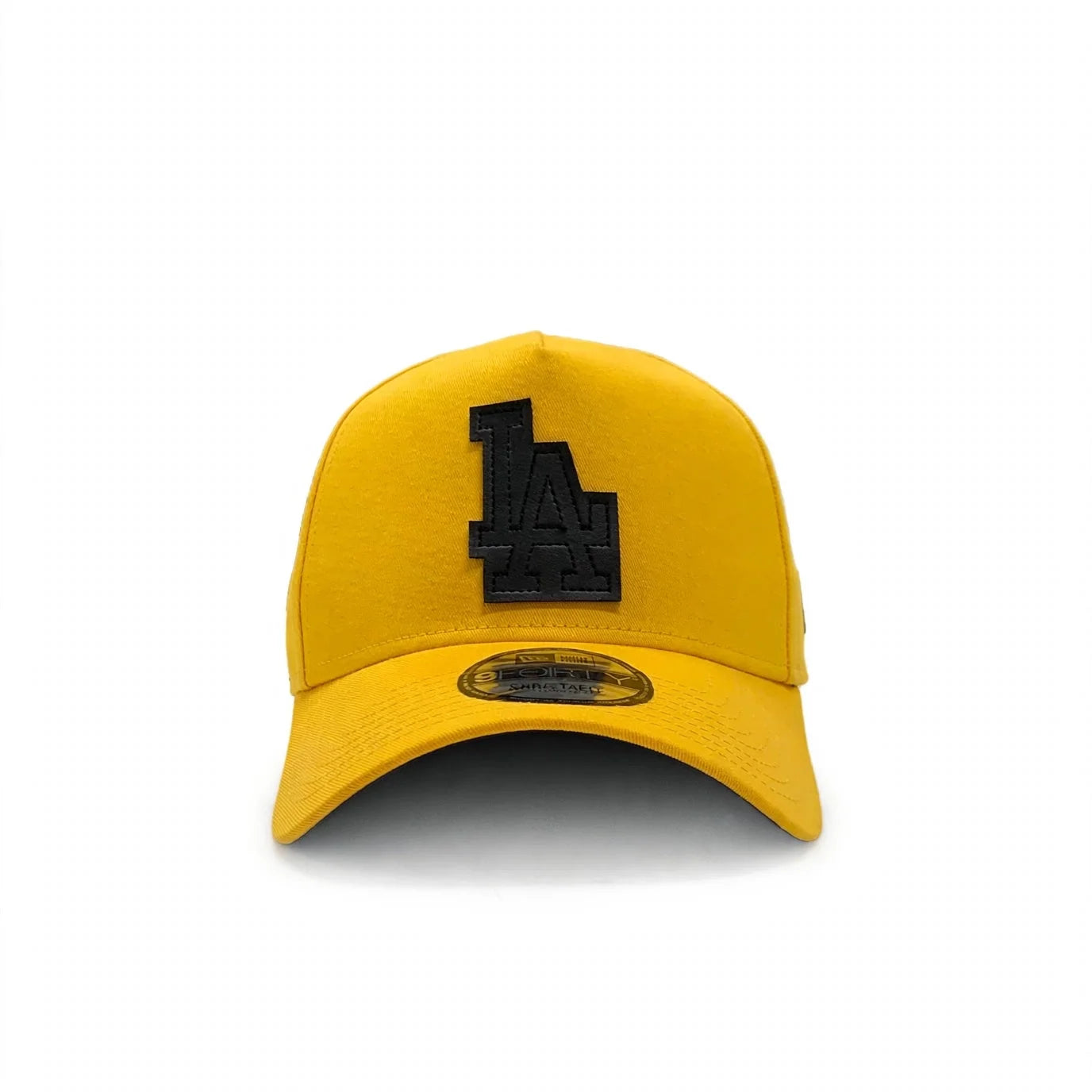 New Era 9Forty A-Frame MLB Black Leather APQ Los Angeles Dodgers Yellow