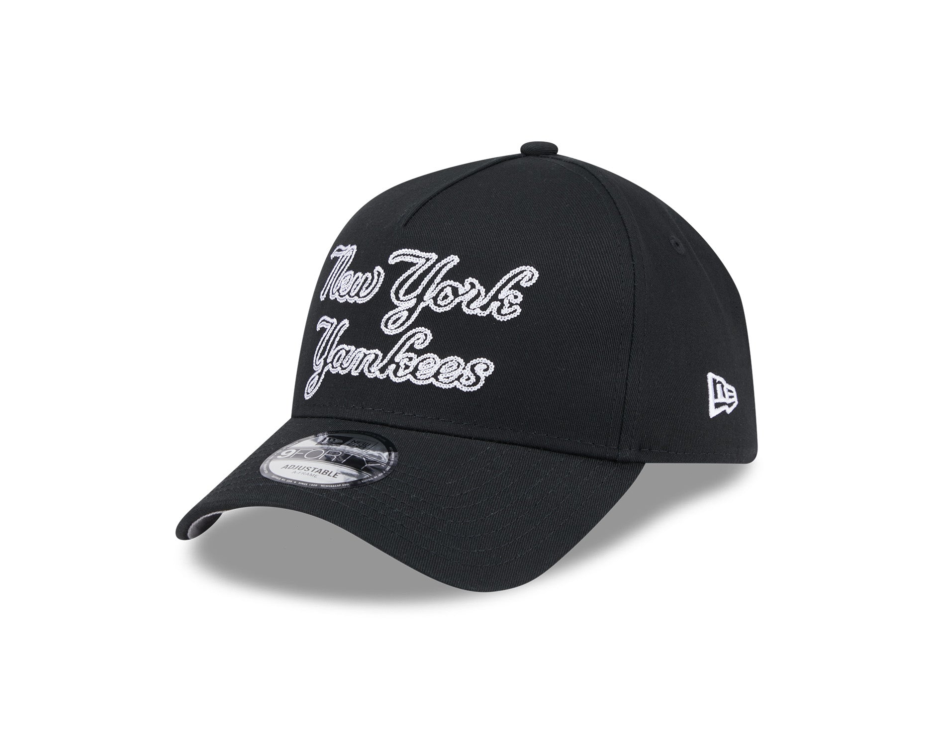 New Era 9Forty A-Frame MLB Chainstitch Script New York Yankees Black