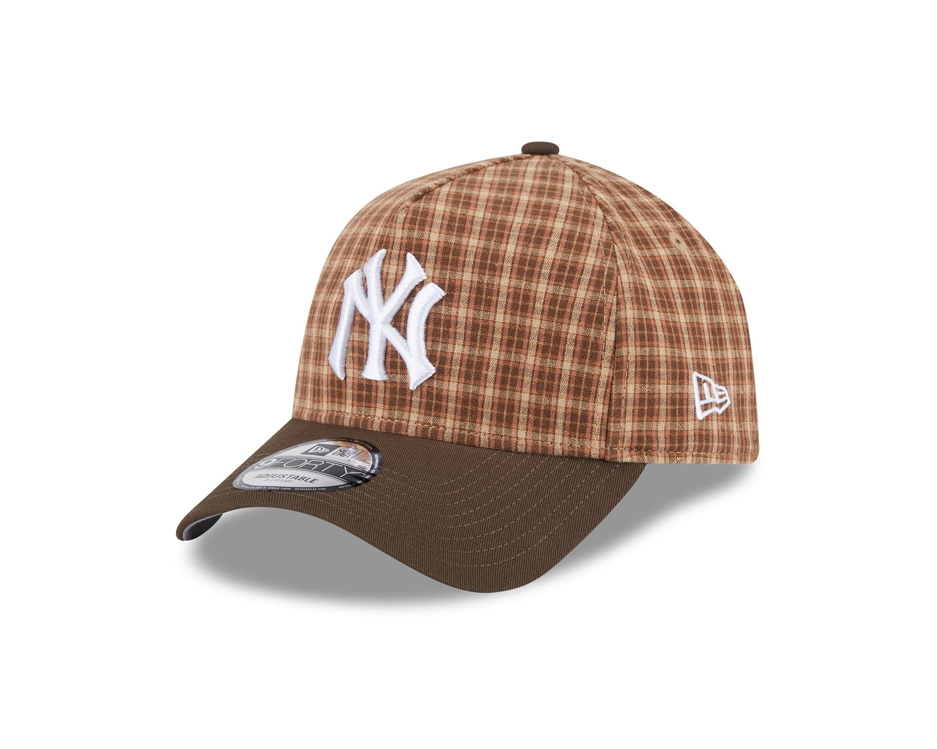 New Era 9Forty A-Frame MLB Plaid New York Yankees Walnut