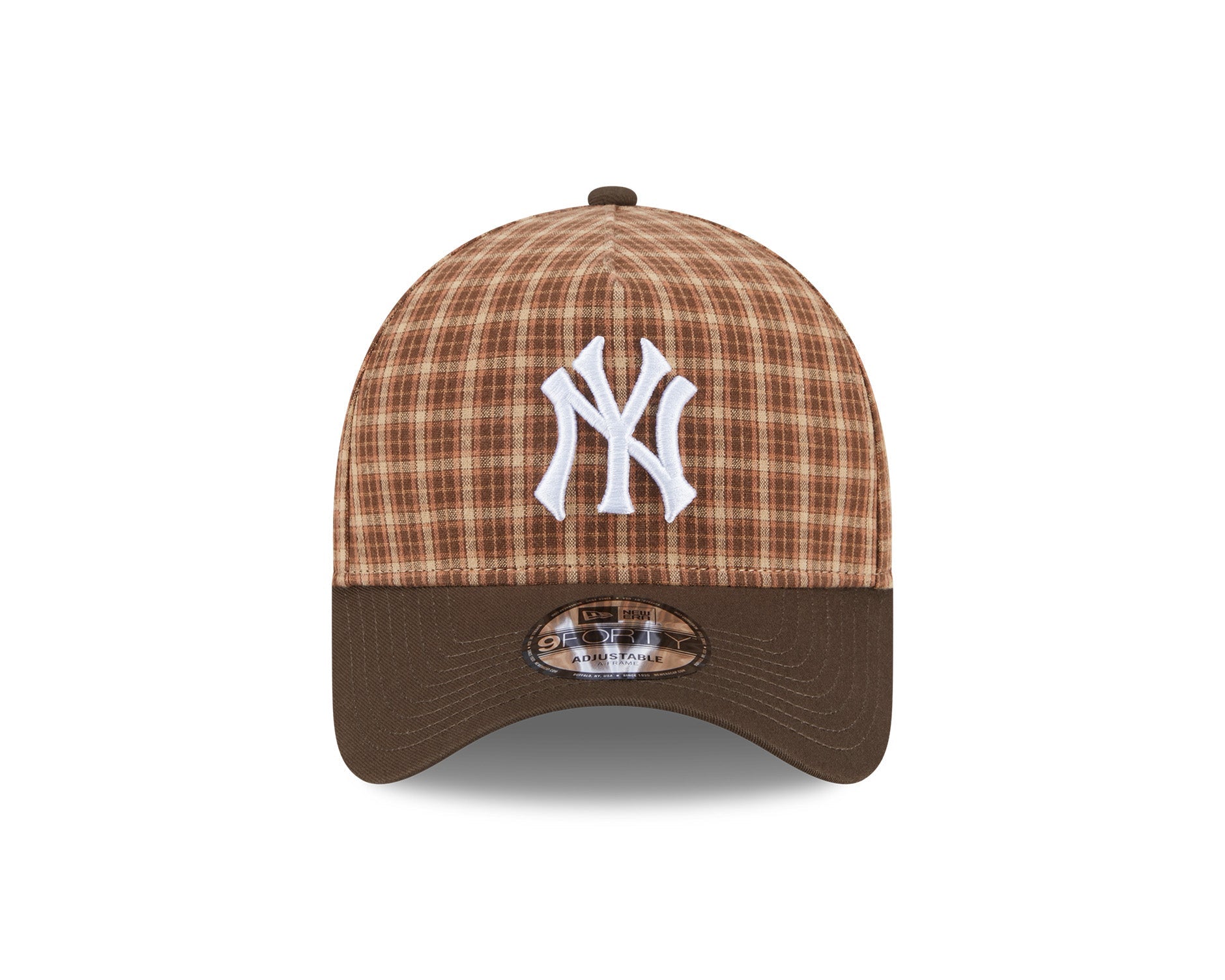 New Era 9Forty A-Frame MLB Plaid New York Yankees Walnut
