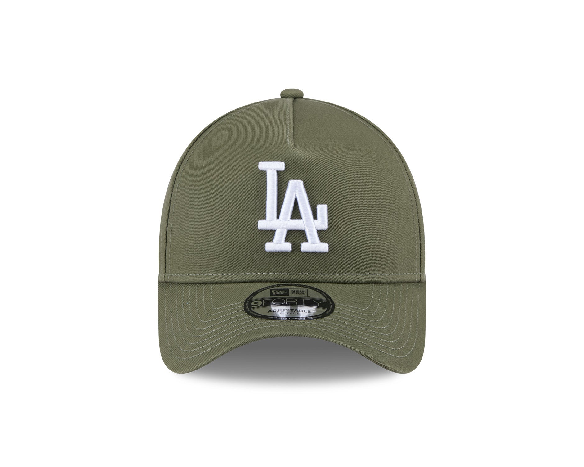 New Era 9Forty A-Frame MLB Seasonal Script Los Angeles Dodgers New Olive