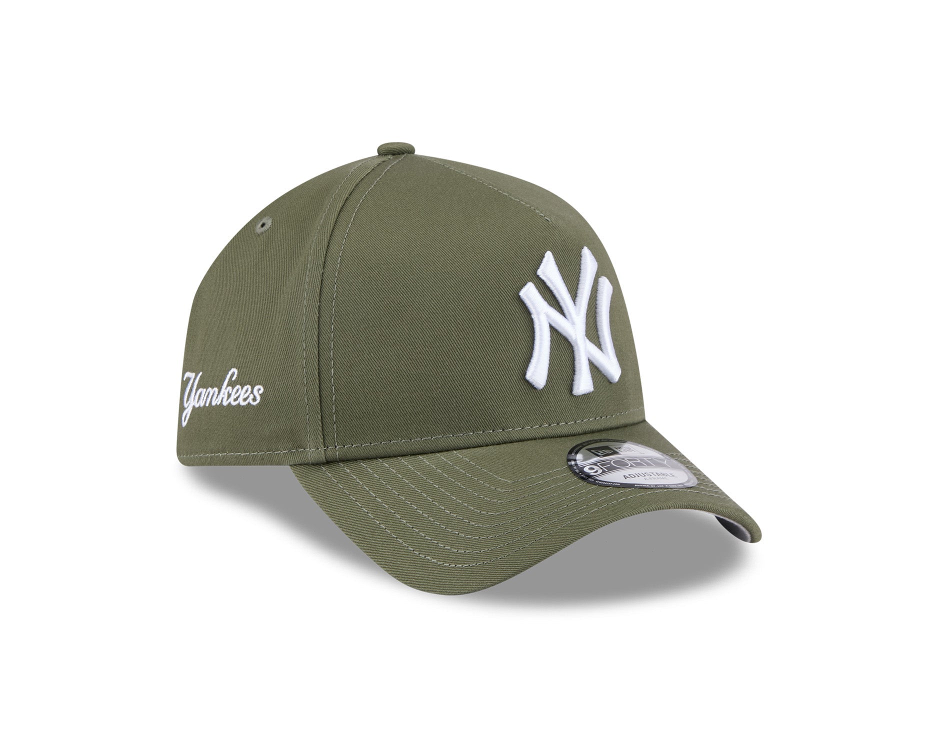 New Era 9Forty A-Frame MLB Seasonal Script New York Yankees New Olive
