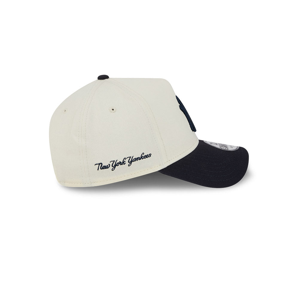 New Era 9Forty A-Frame MLB Side Script New York Yankees Chrome Navy