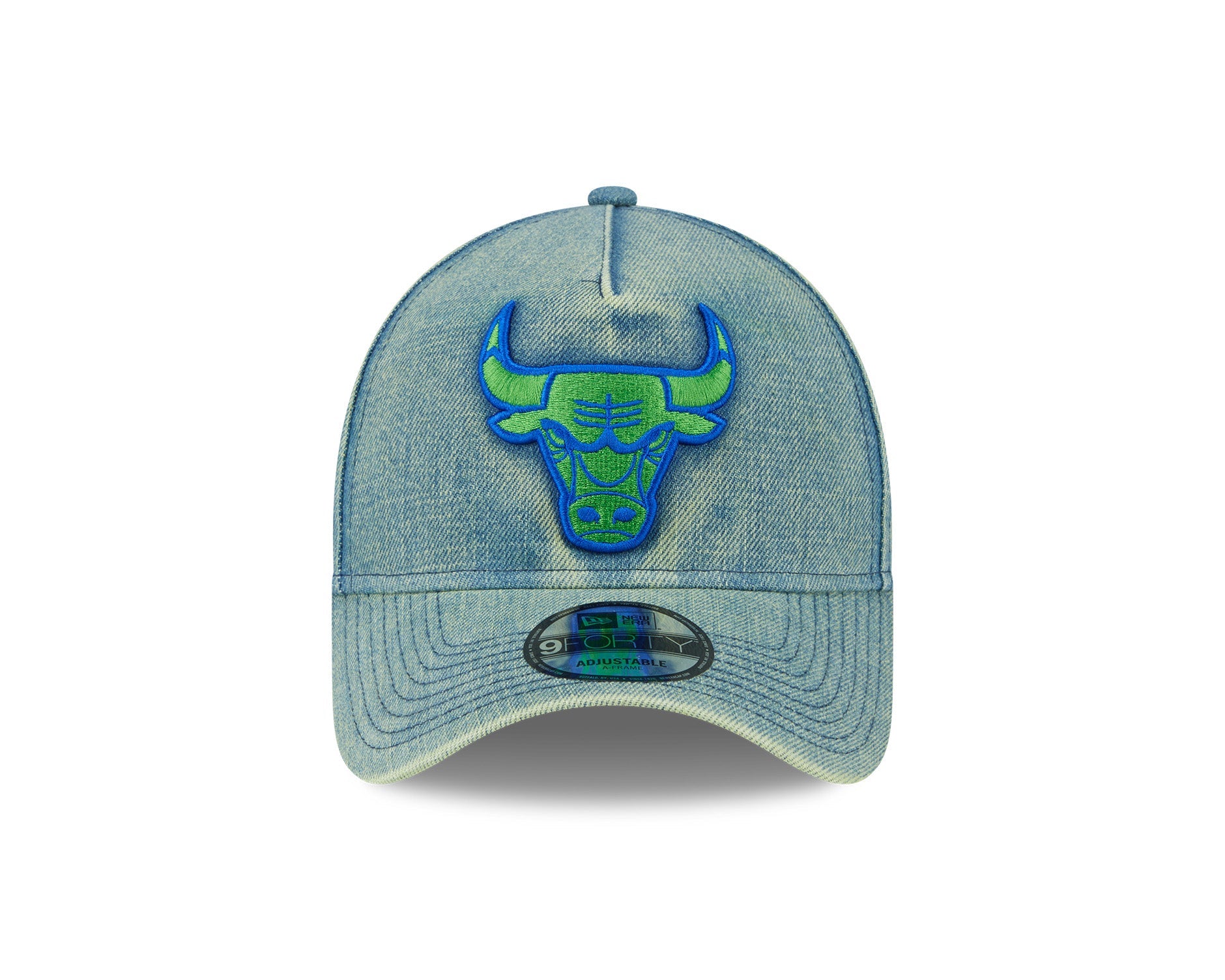 New Era 9Forty A-Frame NBA Green Acid Denim Chicago Bulls