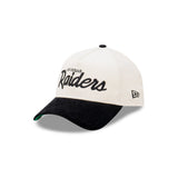 New Era 9Forty A-Frame NFL Cord Script Las Vegas Raiders White Black