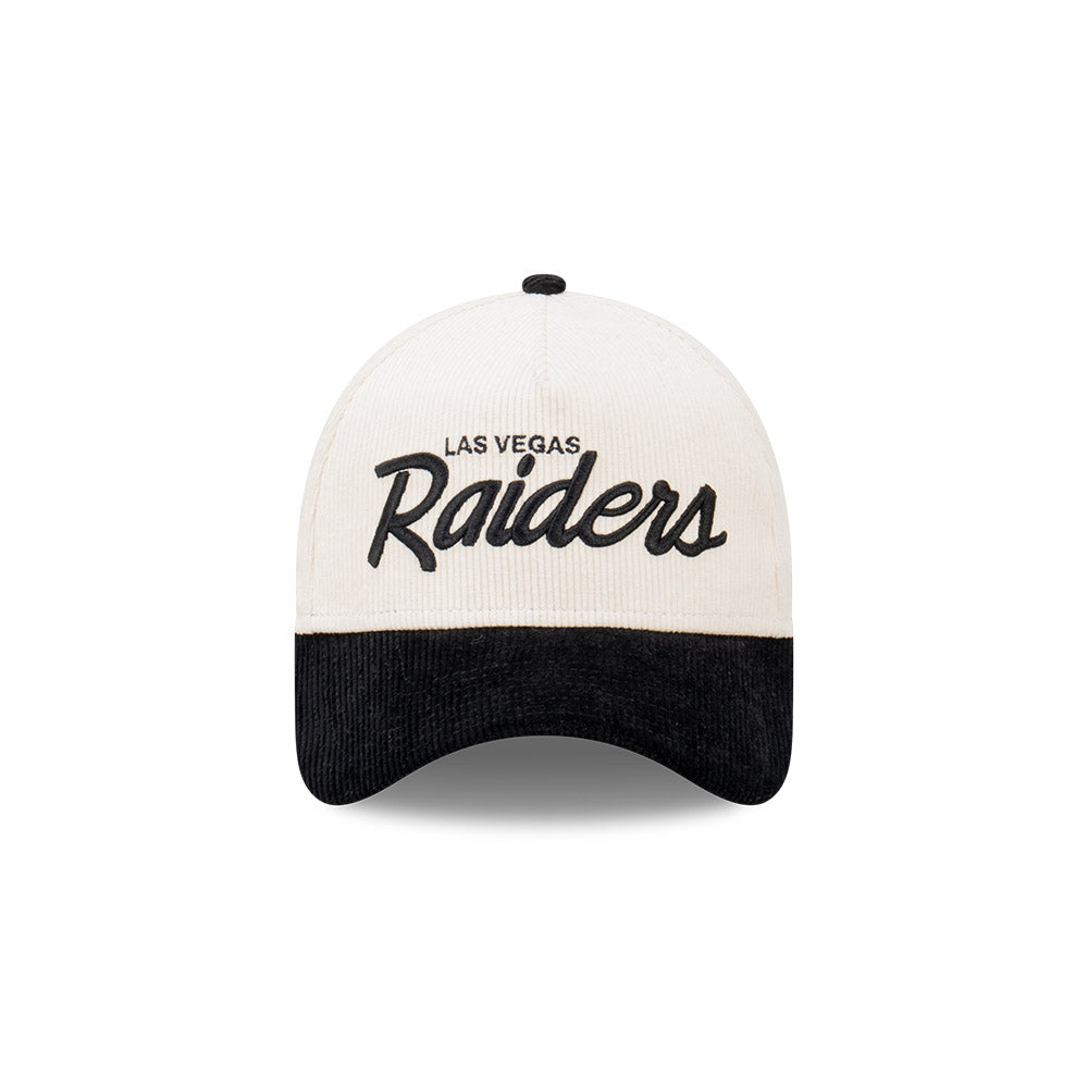 New Era 9Forty A-Frame NFL Cord Script Las Vegas Raiders White Black