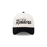 New Era 9Forty A-Frame NFL Cord Script Las Vegas Raiders White Black