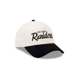 New Era 9Forty A-Frame NFL Cord Script Las Vegas Raiders White Black
