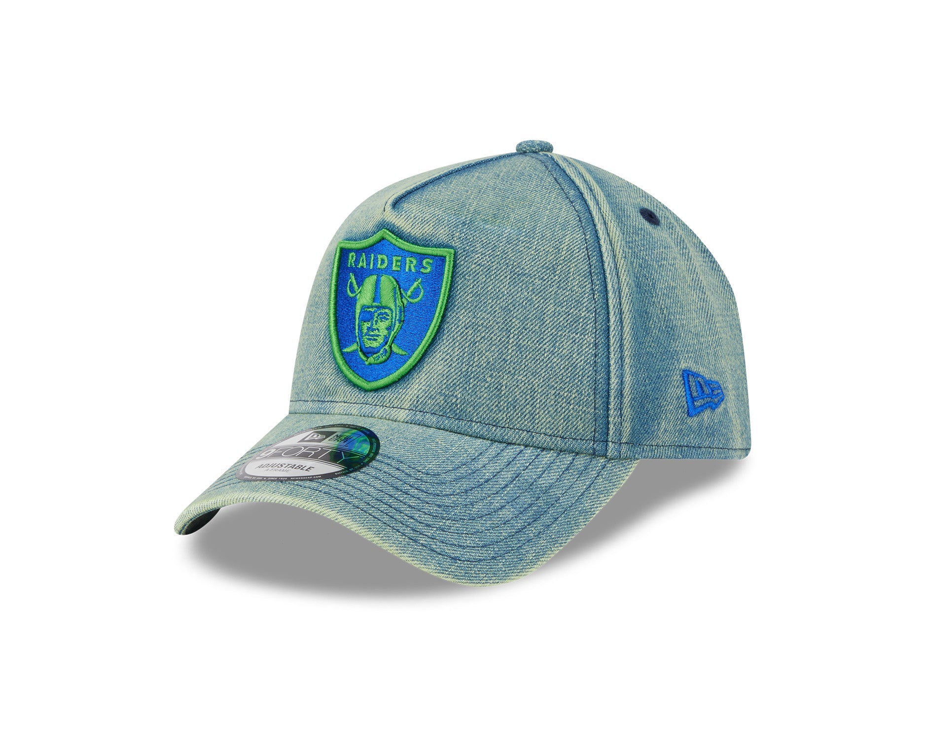 New Era 9Forty A-Frame NFL Green Acid Denim Las Vegas Raiders