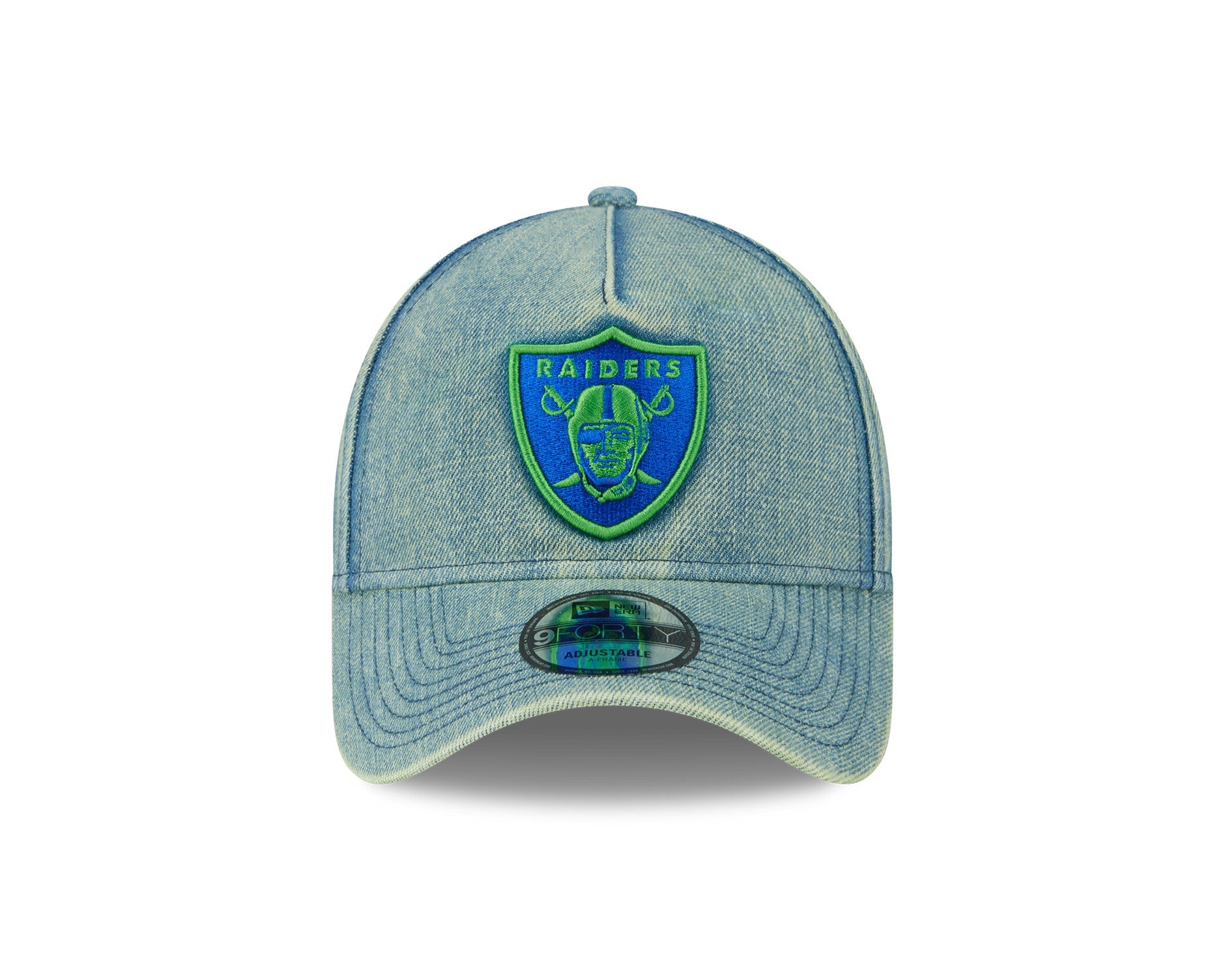 New Era 9Forty A-Frame NFL Green Acid Denim Las Vegas Raiders