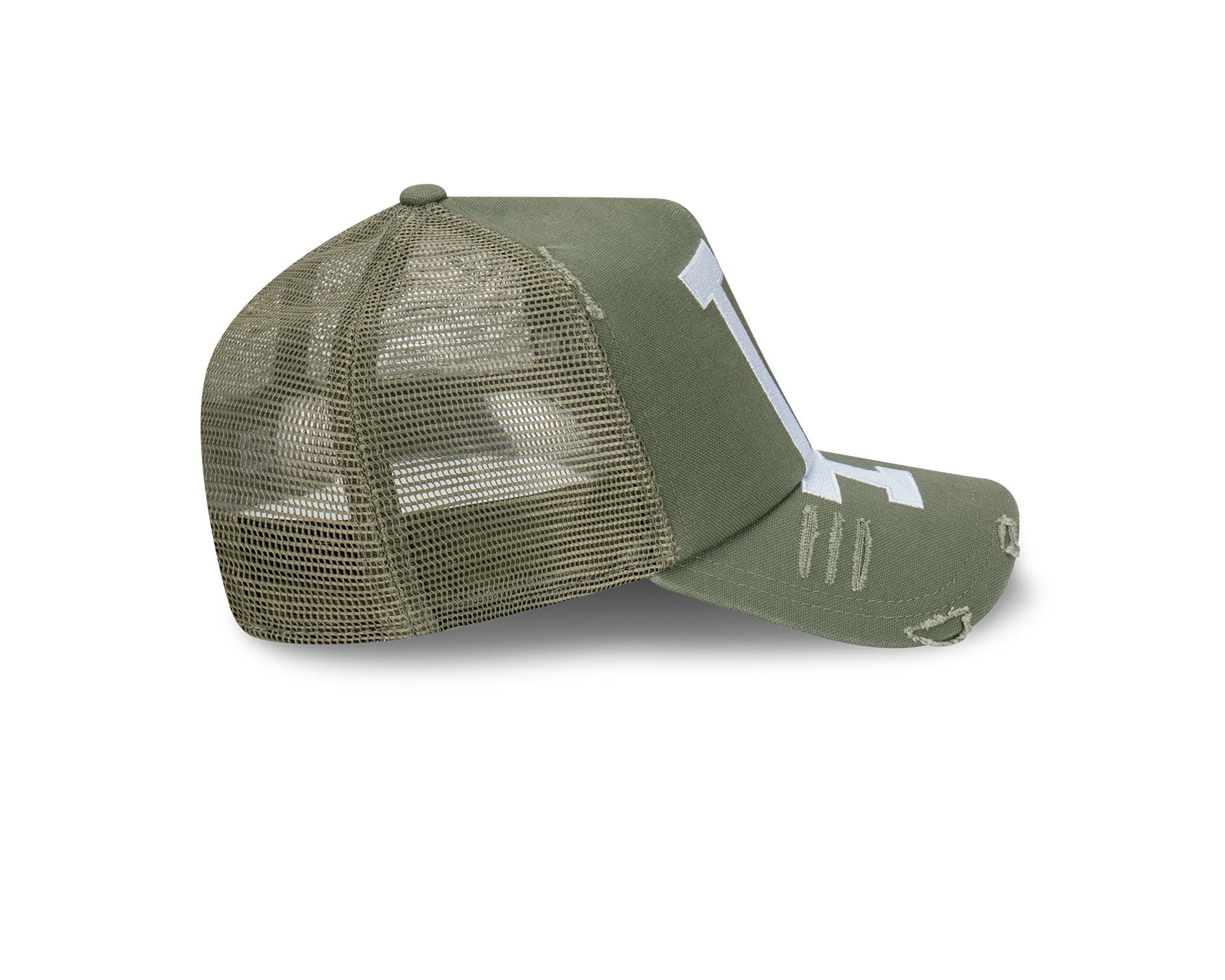 New Era 9Forty A-Frame Trucker Oversized Logo Los Angeles Dodgers Olive