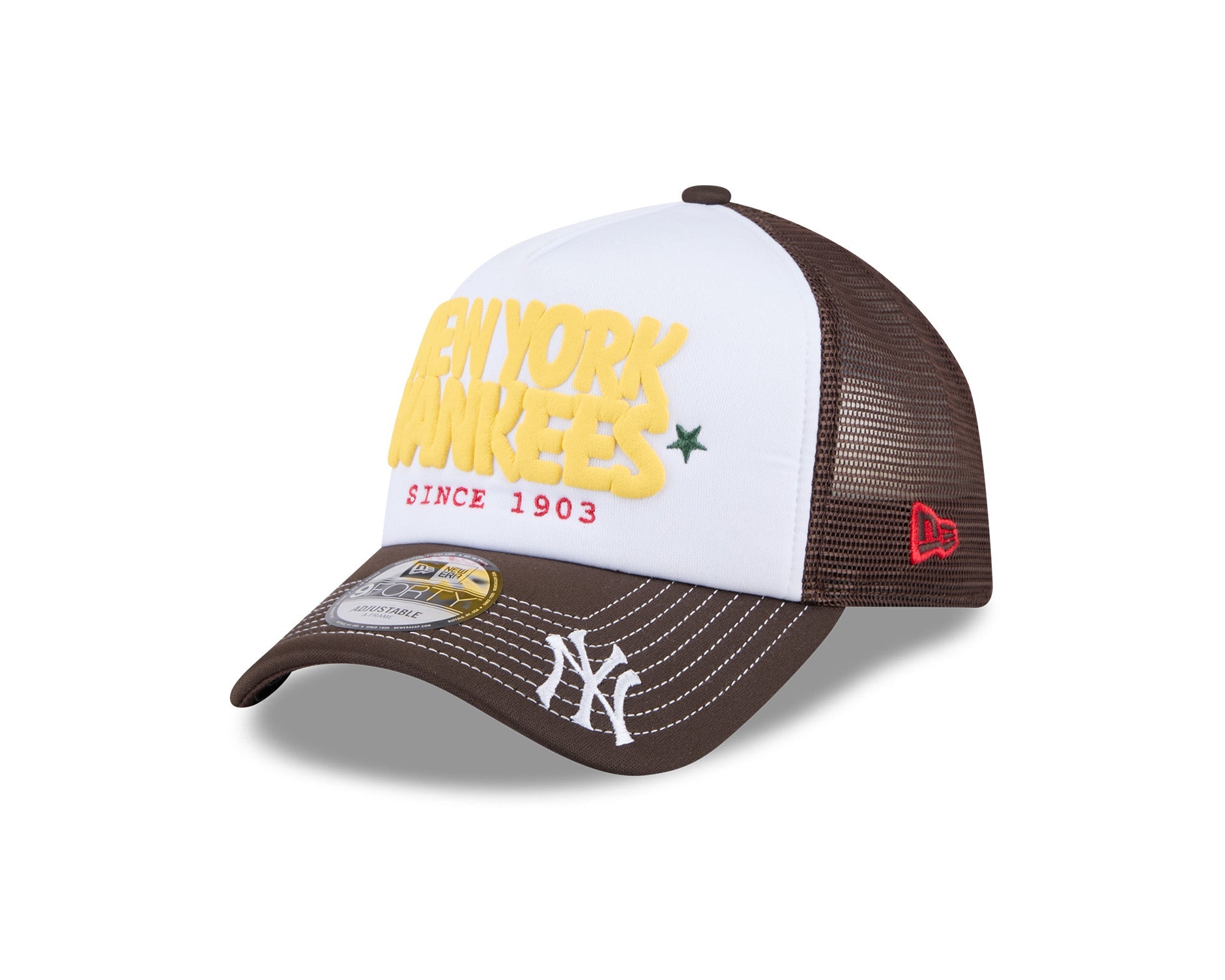 New Era 9Forty A-Frame Trucker PUFF New York Yankees Walnut