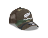 New Era 9Forty A-Frame Trucker Rugby Union All Blacks Winter Woodland Camo