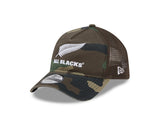 New Era 9Forty A-Frame Trucker Rugby Union All Blacks Winter Woodland Camo