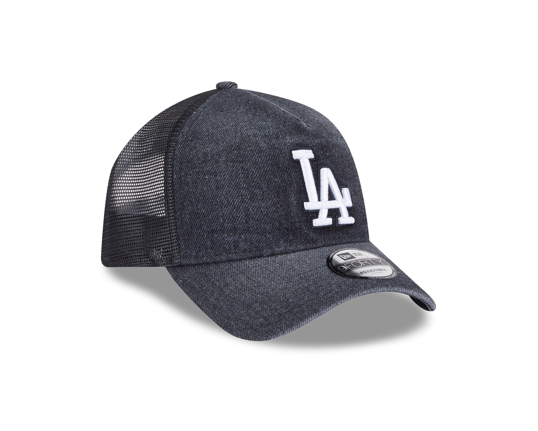 New Era 9Forty A-Frame Trucker Washed Denim Los Angeles Dodgers Black