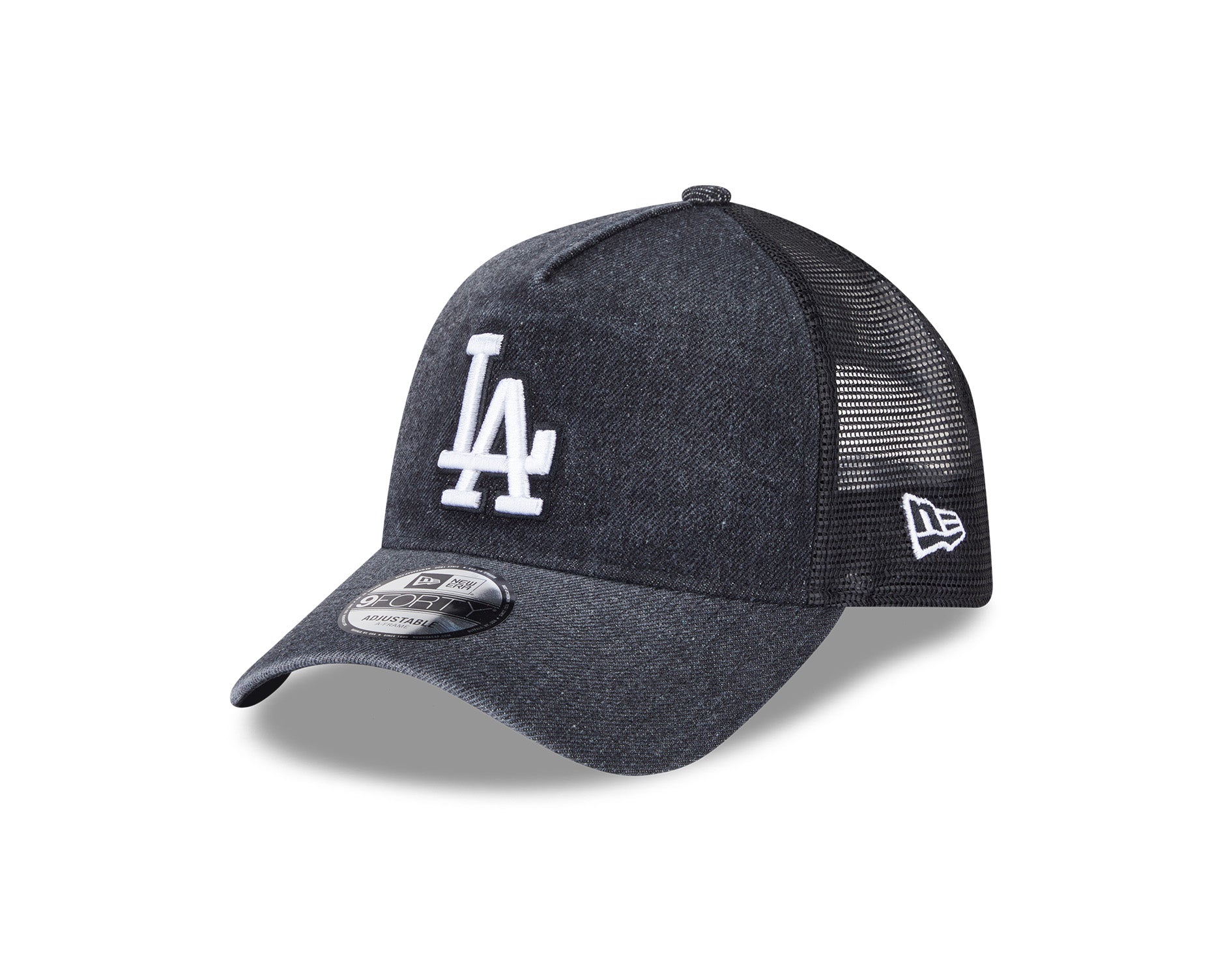 New Era 9Forty A-Frame Trucker Washed Denim Los Angeles Dodgers Black