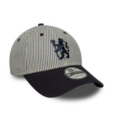 New Era 9Forty EPL Pinstripe Chelsea FC Lion Crest Ivory Navy