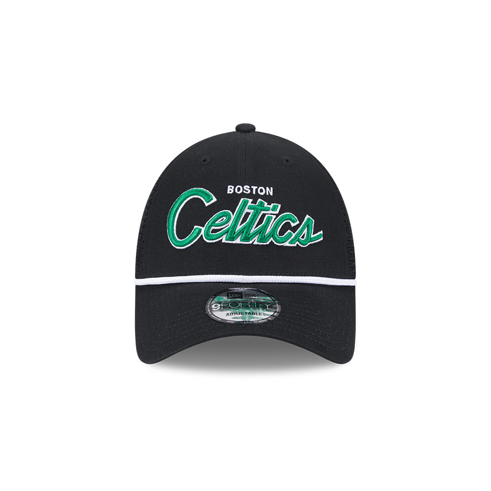 New Era 9Forty Trucker NBA Team Script Boston Celtics Black