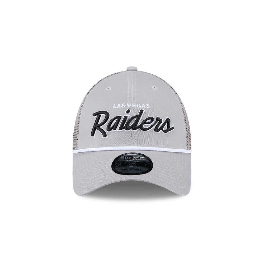 New Era 9Forty Trucker NFL Team Script Las Vegas Raiders Grey